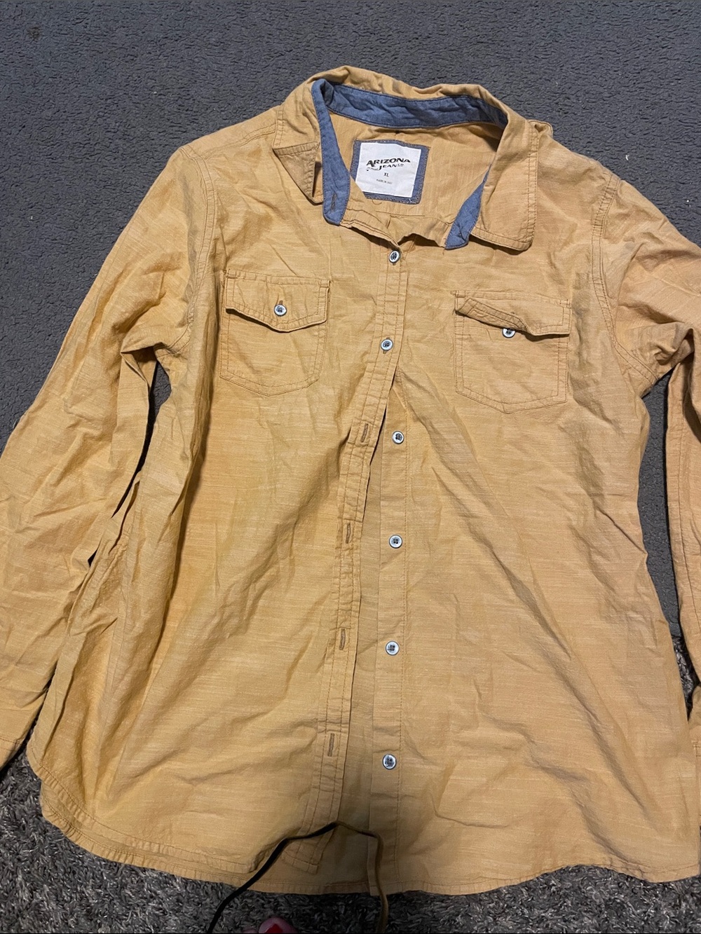 Arizona Jean Company Men's Lightweight Tan Button-Front Shirt Jacket